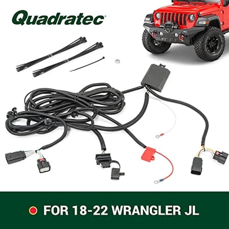 Quadratec Plug & Play Tow Hitch Wiring Harness - Fits Jeep Wrangler JL, JLU 2018-2023 - No Cutting or Splicing Required - Compatible with Factory & Aftermarket Hitches