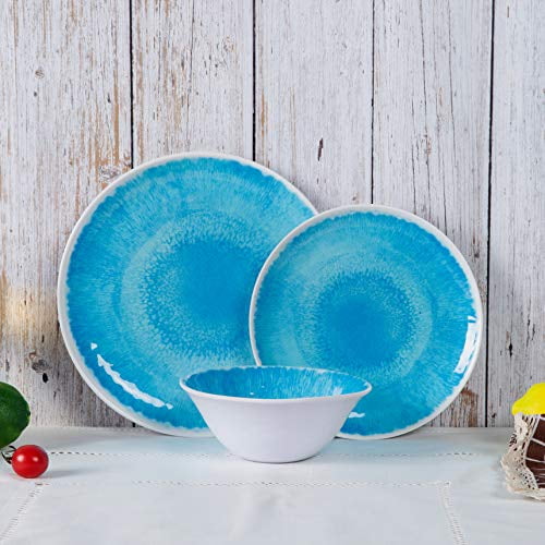Melamine Dinnerware Set for 412pcs Dinnerware Dishes Set for Indoor
