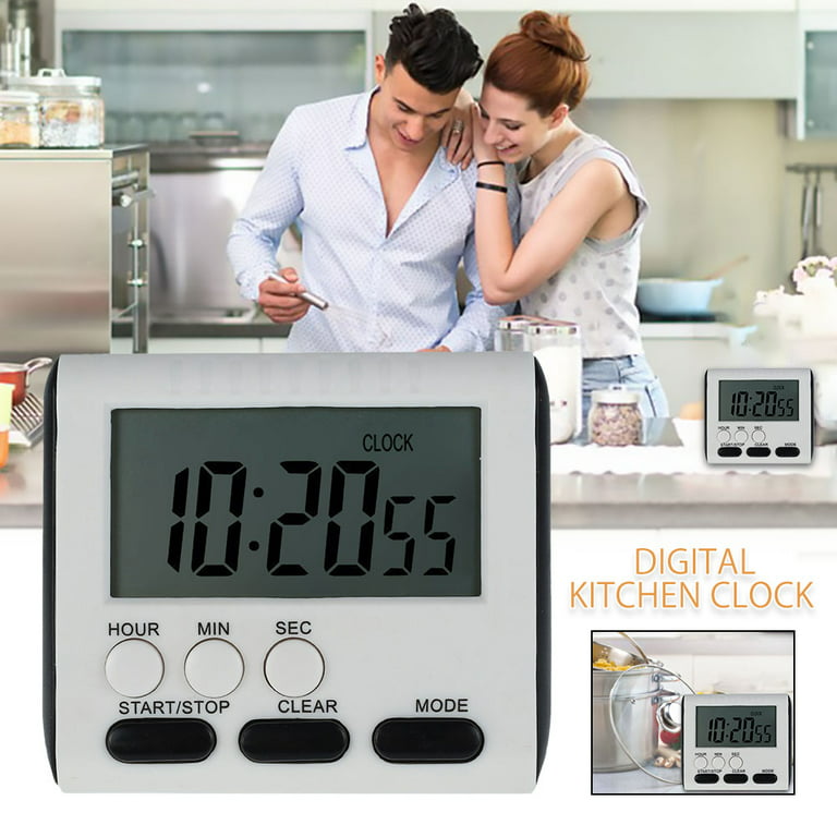 HOTBEST Kitchen Time, Magnetic Digital Clock, Countdown Stopwatch Timer  Kitchen Timer Alarm Clock LED Display Loud Alarm for Classroom Homework