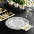 thumbnail image 6 of Munfix 700-Piece Dinnerware Set - 200 Rim Plates, 300 Silverware, 100 Plastic Cups, 100 Linen-Napkins - Gold, 6 of 6