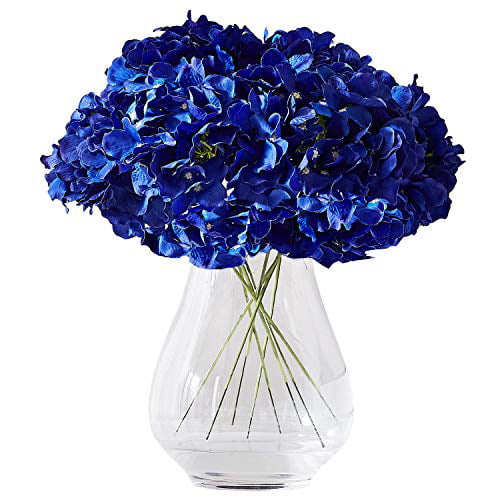 Wedding Party Home Decor GGHHJ Artificial Flowers with Ceramic Vase,Flowerart Blue Hydrangea Silk Flowers for Decoration Color : A