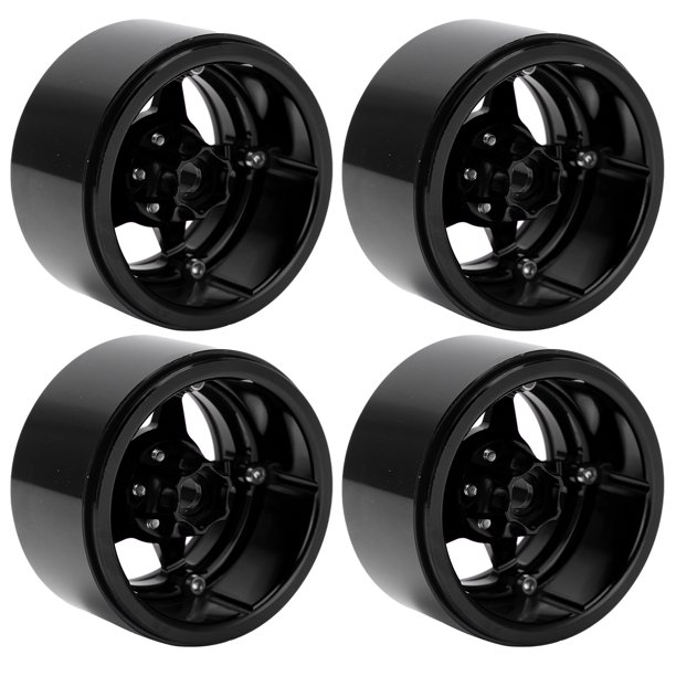 Llantas de rueda RC de 4 piezas cubo de rueda Beadlock de aleación de aluminio con ruedas de oruga livianas de cinco radios compatibles con Axial para SCX10 90046 RC Car ANGGREK Otros