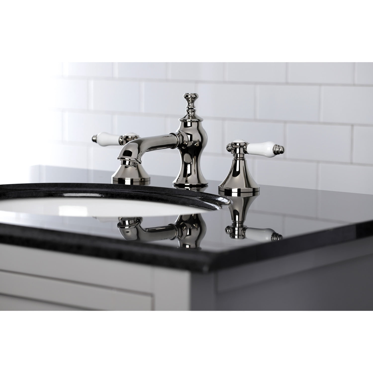 Kingston Brass KC7066BPL Bel-Air 8 in. Widespread Bathroom Faucet, Polished Nickel