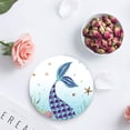 thumbnail image 4 of FMSHPON Mermaid Set of 4 Round Coaster for Drinks, Absorbent Ceramic Stone Coasters Cup Mat with Cork Base for Home Kitchen Room Coffee Table Bar Decor, 4 of 6