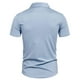 thumbnail image 4 of Los Hombres de Manga Corta Botón Arriba Camisa de Negocios Casual Color Sólido Botón Solapa Camisa de Moda, Poliéster con Corbata, Lavado de Manos, 4 of 7