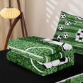 thumbnail image 5 of Homewish Initial Alphabet E Zipper Full Size Comforter Sets with Fitted Sheet and 2 Pillowcases,Football Sport Theme Kids Zipper Bedding Set For Soccer Gamer,Black Reversible,4 Pieces, 5 of 7
