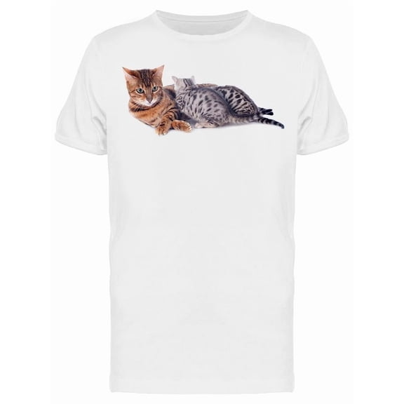 Adorable Bengal Kitties Feeding Tee Men's -Image by Shutterstock