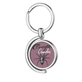 thumbnail image 1 of Insecto araña Negro Telaraña ilustración Rotating keychain Metal Keyring Holder, 1 of 2