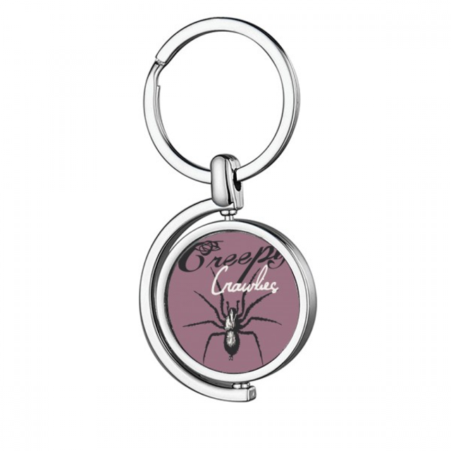 Insecto araña Negro Telaraña ilustración Rotating keychain Metal Keyring Holder