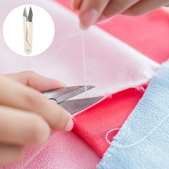 OUNONA  2 Pcs Cutter Mini U-shaped Scissors for Sewing Travel White