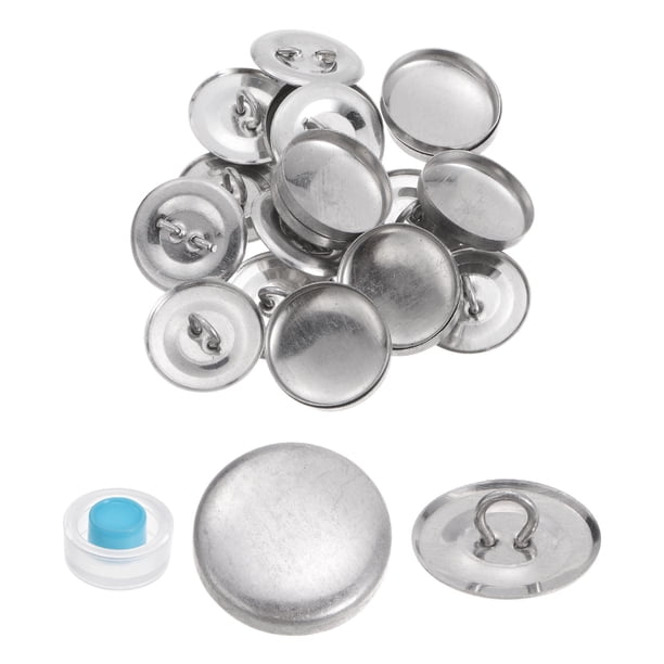 10 Juegos de Kit de Botones Autocubiertos de 19 mm Botón de Metal de Aluminio con Herramientas