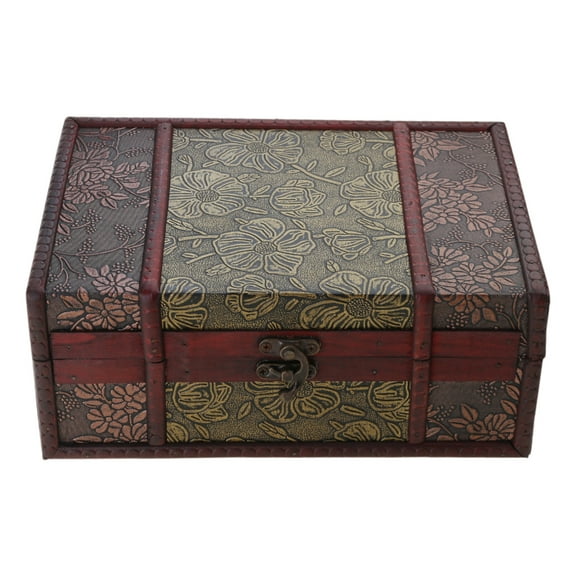 SIEYIO Vintage Wooden Decorative Book Box Retro Style Storage Organizers for Books and Letter in a Decorative Wooden Box