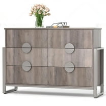 Duerer Modern 6 Drawer Dressers for Bedroom, Chest of Drawers Closet Organizers for Living Room, Hallway, Gray