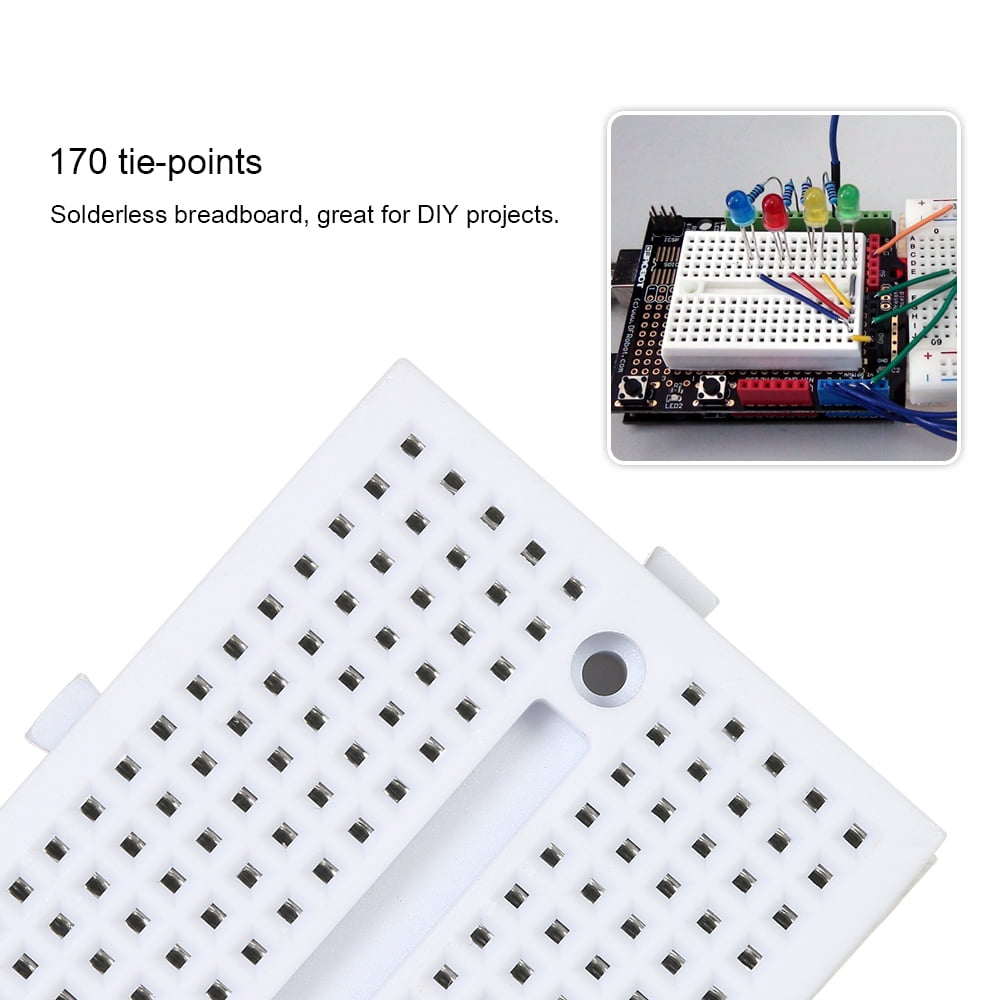 5Pcs 170 Tie-points Mini White Solderless Prototype Breadboard for Arduino