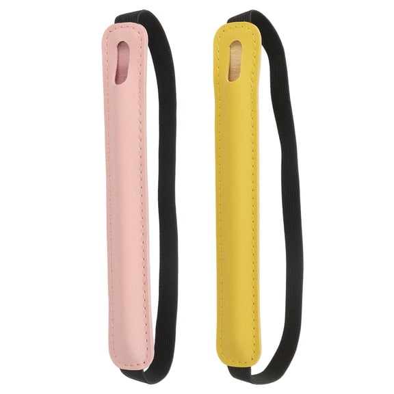 2Pcs Stylus Holder for Tablet, Universal Pen Sleeve Retractable Stylus Holder, Yellow/Pink