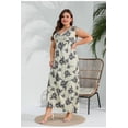 thumbnail image 2 of XUNKUSGA Womens Plus Size Dresses Floral Beach Vaction Summer Dresses 2025 Sleeveless V-Neck Knee-High Oversized Dress Summer Casual Beach Sundress S-5XL, 2 of 7