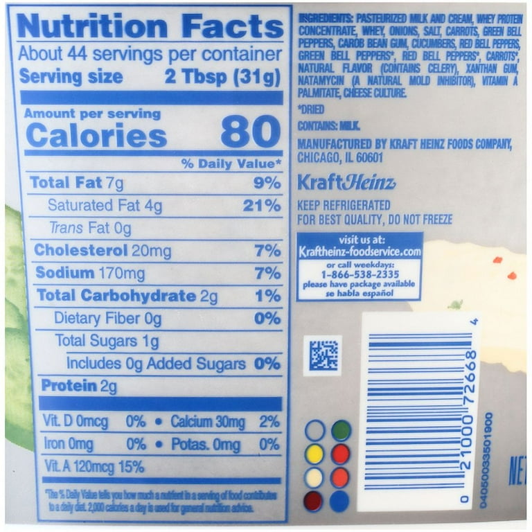 Philadelphia Garden Vegetable Cream Cheese Spread, 3 Pound -- 6