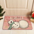 thumbnail image 6 of Hello Winter Snowman Kitchen Rugs Set of 2, Snowflakes Stars Kitchen Mats Decor, Pink Christmas Holiday Party Floor Door Mat Home Decorations -17x29 and 17x47 Inch, 6 of 6