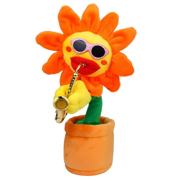 BESTSKY Toy Repeats What You Say Singing Dancing Talking Recording Glowing Sunflower Soft Plush Flower Musical Song for Baby Kids