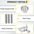 thumbnail image 3 of M6 x 12mm 10Pcs Flanged Hex Head Bolts with Nuts, Flat & Lock Washers, Silver, 3 of 7