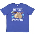 thumbnail image 3 of Inktastic My Titi Loves Me with Sloth and Hearts Youth T-Shirt, 3 of 5