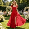 thumbnail image 4 of RUTAYY Children Girls Dress Solid Color Square Collar Sleeveless Bow Shoulder Strap Boho Backless Flowy Long Casual Summer Party Wear Classic Beach Dresses, 4 of 6