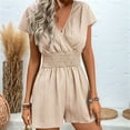 thumbnail image 4 of Women'S Summer Dressy Casual Short Sleeve Cute Rompers Flowy Dress  M, 4 of 7