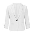 thumbnail image 5 of ITSAME Womens Blazer, One Button 3/4 Sleeve Solid Color Casual Suit Jacket White S, 5 of 7