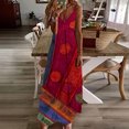 thumbnail image 1 of Puntoco Vestidos Mujer Verano Moda Mujer Casual Retro Estampado V-Cuello Camis Vestido Largo Sin Mangas, 1 of 4