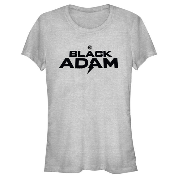 Junior's Black Adam Bold Black Logo Graphic Tee Athletic Heather X Large