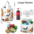 thumbnail image 3 of 5 Pack Foldable Shopping Bag,Halloween Pumpkins Bats and Stars Reusable Grocery Bags with Pockets,Large Reusable Tote Bags with Handles Waterproof & Lightweight, 3 of 6