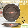 thumbnail image 4 of BURIUS Plastic Wood Charger Plates Set of 4 Chargers In Bulk Rustic Wood Round Table Charger Wedding Party Chargers Plate Set for 4 - Rustic Kitchen Wood Plate Charger Wedding Table Decor, 4 of 4