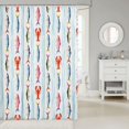 thumbnail image 2 of Manfei Cartoon Sea Animal Shower Curtain 72Wx72L, Watercolor Fish Bathroom Curtain, Light Blue White, 2 of 5