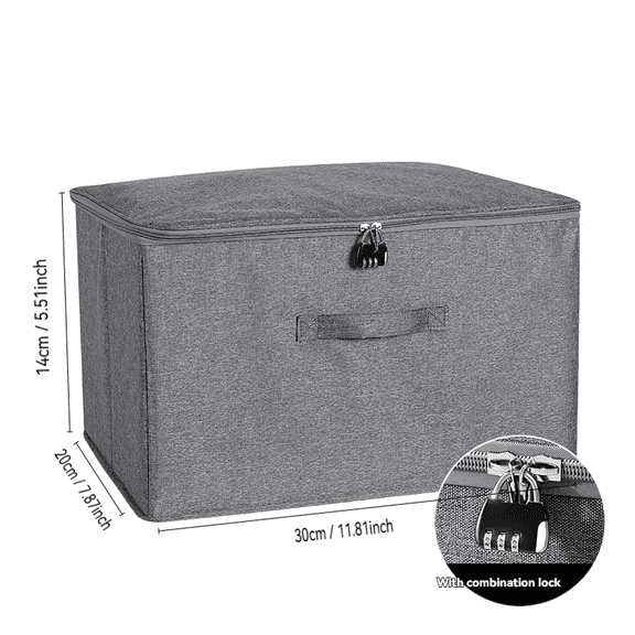 Large Capacity Lockable Storage Box With Cover Foldable Clothes Organizer With Password Lock Privacy Stackable Storage Organizer