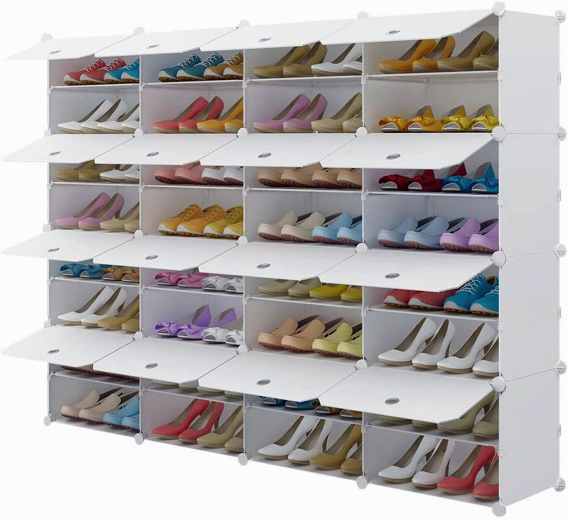 Portable Shoe Rack Organizer, 6-Tier Plastic Cube Storage Tower Shelve –  Skonyon