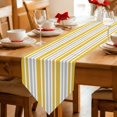 thumbnail image 2 of Table Runners 70 Inches Long, Ginger Yellow Stripes Cotton Linen Kitchen Dining Coffee Table Runner for Party Home Decor, Modern Minimalist Horizontal Lines Tabletop Dresser Scarves 13x70 Inch, 2 of 9