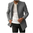thumbnail image 2 of HAXMNOU Men Wool Coat Winter Trench Coats Long Sleeve Button Up Jacket Outwear Overcoat&nbsp; Grey S, 2 of 6