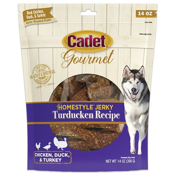 Cadet Gourmet Homestyle Turducken Recipe Jerky Treats for Dogs 14 Ounce (1 Count)