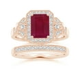 thumbnail image 4 of ANGARA Natural Aeon Vintage Style 1.6 ct Ruby Halo Engagement Ring with Milgrain in 14K Rose Gold for Women (Size-8x6mm) | July Birthstone, Anniversary, Jewelry Gift for Women | Natural Ruby Ring, 4 of 10