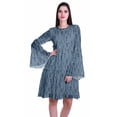 thumbnail image 1 of Moomaya Robe d'Été Fluide à Manches Longues Imprimée pour Femmes, Longueur Genou, Évasée, 1 of 6