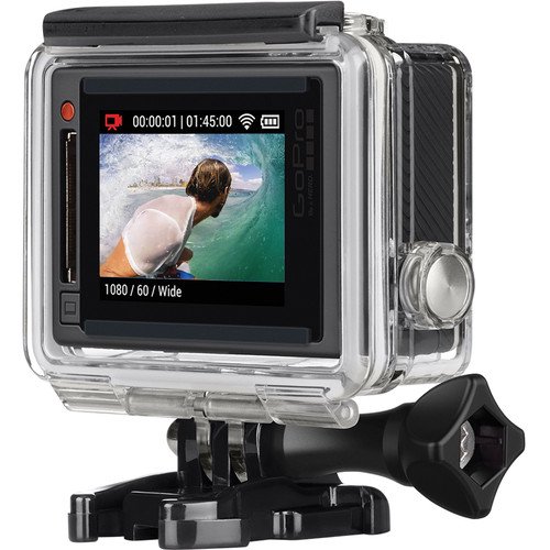 GoPro HERO4 Hero 4 Silver Edition 4K Caméra d'Action Caméscope avec Carte MicroSD 64GB, Prise en Main de Stabilisation, Batterie Supplémentaire, Chargeur de Maison et de Voiture, Boîtier Moyen, HDMI, Kit de Nettoyage de la Poussière (CHDHY-401)