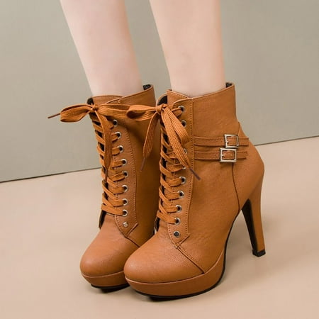 

Midewhik Business Shoes For Women High Heels Thick Heel Single Shoes Short Boots Ankle Boots