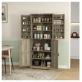thumbnail image 2 of Farmhouse Kitchen Pantry Cabinet, 72” Tall with Barn Doors, 4 Adjustable Shelves, 8 Door Racks, Gray Wash - Kitchen Storage Organizer, 2 of 9