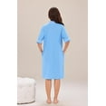 thumbnail image 4 of Richie House Women's Button Front Duster Zip up Bathrobes Short Nightgown with Pockets, S-3XL RHW4093-B-XL, 4 of 6