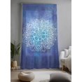 thumbnail image 2 of Sheer Curtains 96 Inches Long, Boho Flowers Semi Sheer Curtains Light Filtering Window Treatment, Blue Floral Bohemian Vintage Country Privacy Voile Drapes for Living Room Bedroom 52x96 Inch, 2 of 7