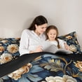 thumbnail image 5 of Homewish Female Men Women Floral Peony Bedding Comforter Set 2pcs,Chic Flowers Blossoms Twin Comforter Sets Microfiber,Retro Vintage Exotic Style Breathable Bedding Set,Microfiber Bedroom Decor, 5 of 8
