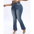 thumbnail image 3 of Gocolloa Plus Size Jeans Bootcut Stretchy for Women High Waisted Modern Curvy Flare Trouser Jean Royal Blue 20W, 3 of 6