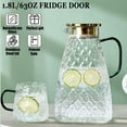 thumbnail image 4 of Borosilicate Glass Pitcher with Stainless Steel Gold Lid - 1.8L Ideal Fridge Door Water Pitcher for Hot or Cold Beverage, Iced Tea, Juice, Milk, Coffee, Lemonade, 4 of 6