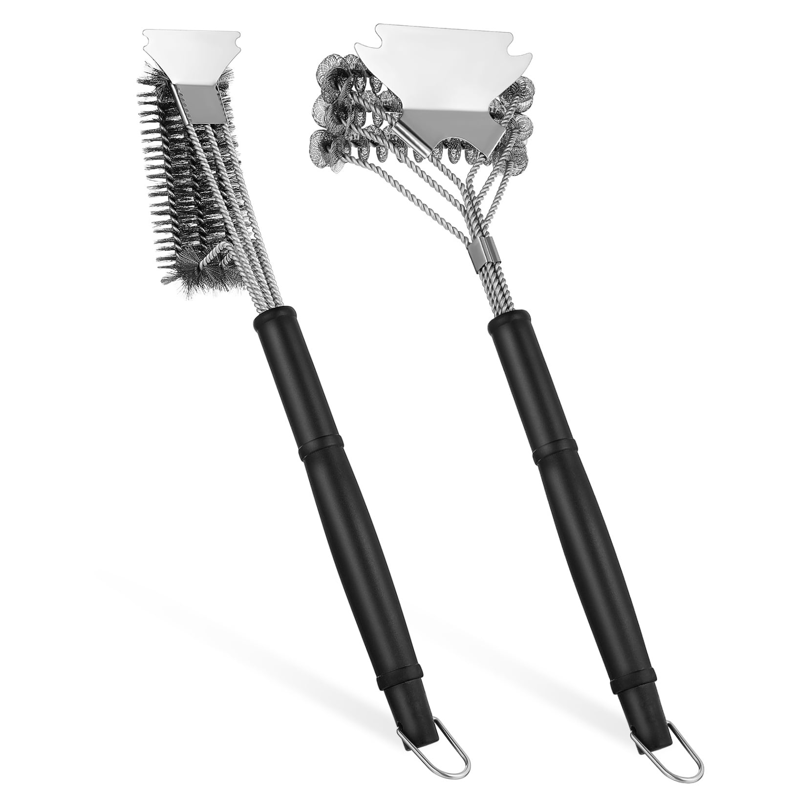 POPETPOP 2 Pcs Grill Cleaning Brush Steel Wire for Outdoor Grill Homeowners Kitchen Use