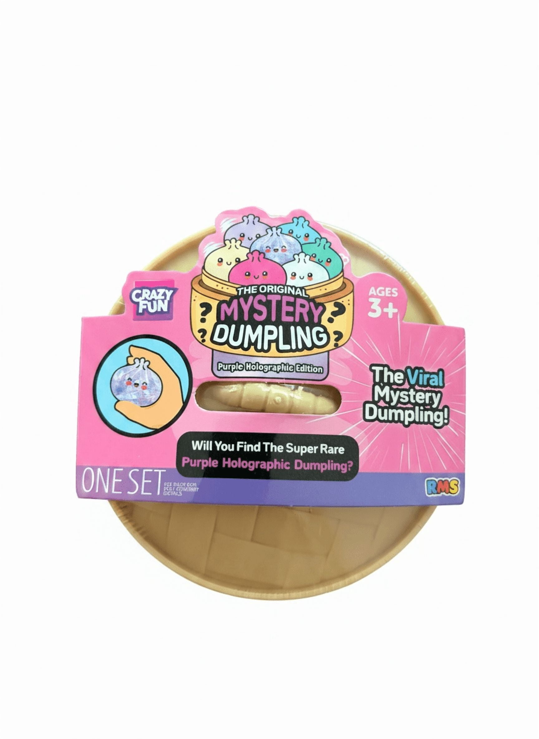RMS Crazy Fun Mystery Dumpling Purple Holographic Edition Squishy Stress Ball Set, Purple Holographic (1 Piece)